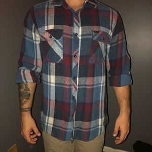 Red white and blue plaid shirt